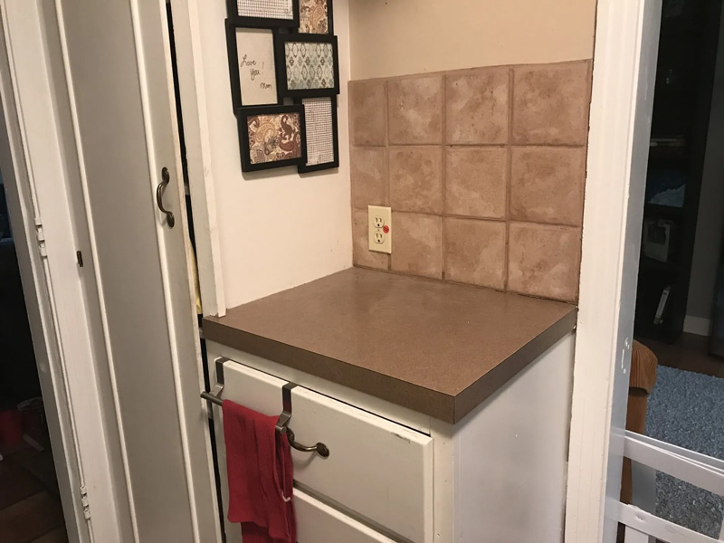 area for new countertop installers