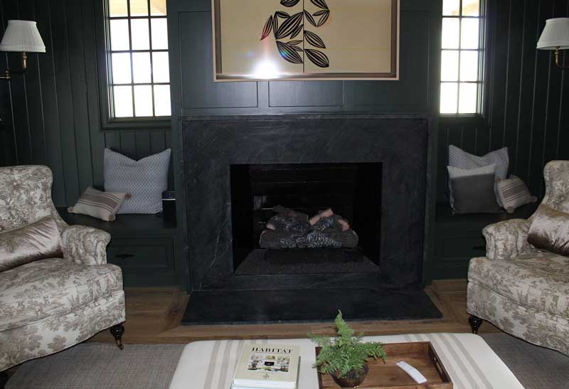 Fireplace surround stone installation